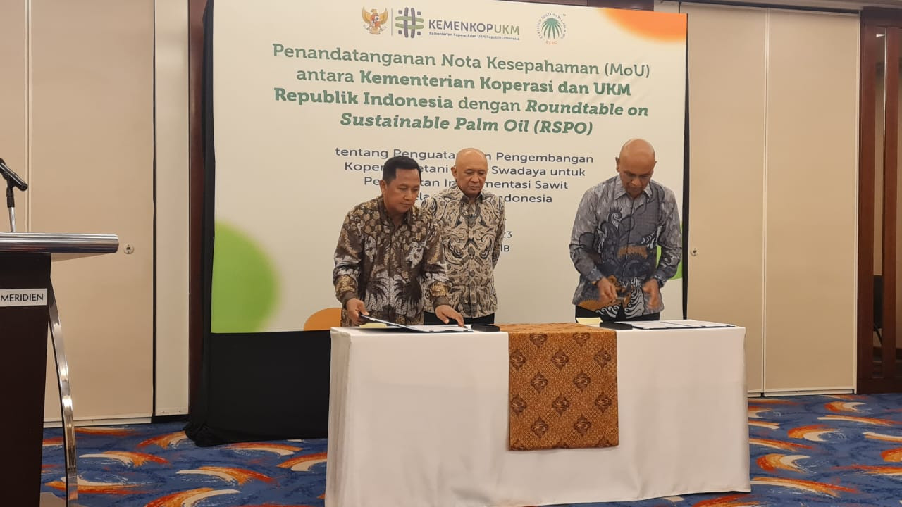 MoU KemenkopUKM-RSPO demi Kemajuan Koperasi Petani Sawit Swadaya Indonesia
